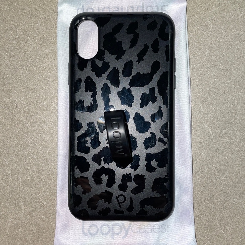 iPhone X/Xs midnight leopard loopy case